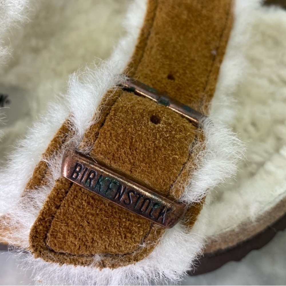 Birkenstock Tan Shearling Sandals 5 US.  EU36 - Picture 3 of 8